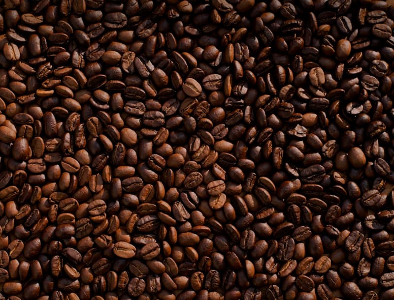 A small batch of roasted coffee